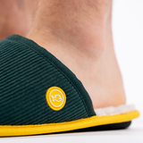 Ribbed Velvet Slippers Green