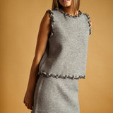 Braid Detailed Knit Mini Skirt