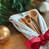 Handcrafted Olive Wood Long Handle Measuring Spoons Set