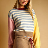 Stipe With Multi Color Knit Top
