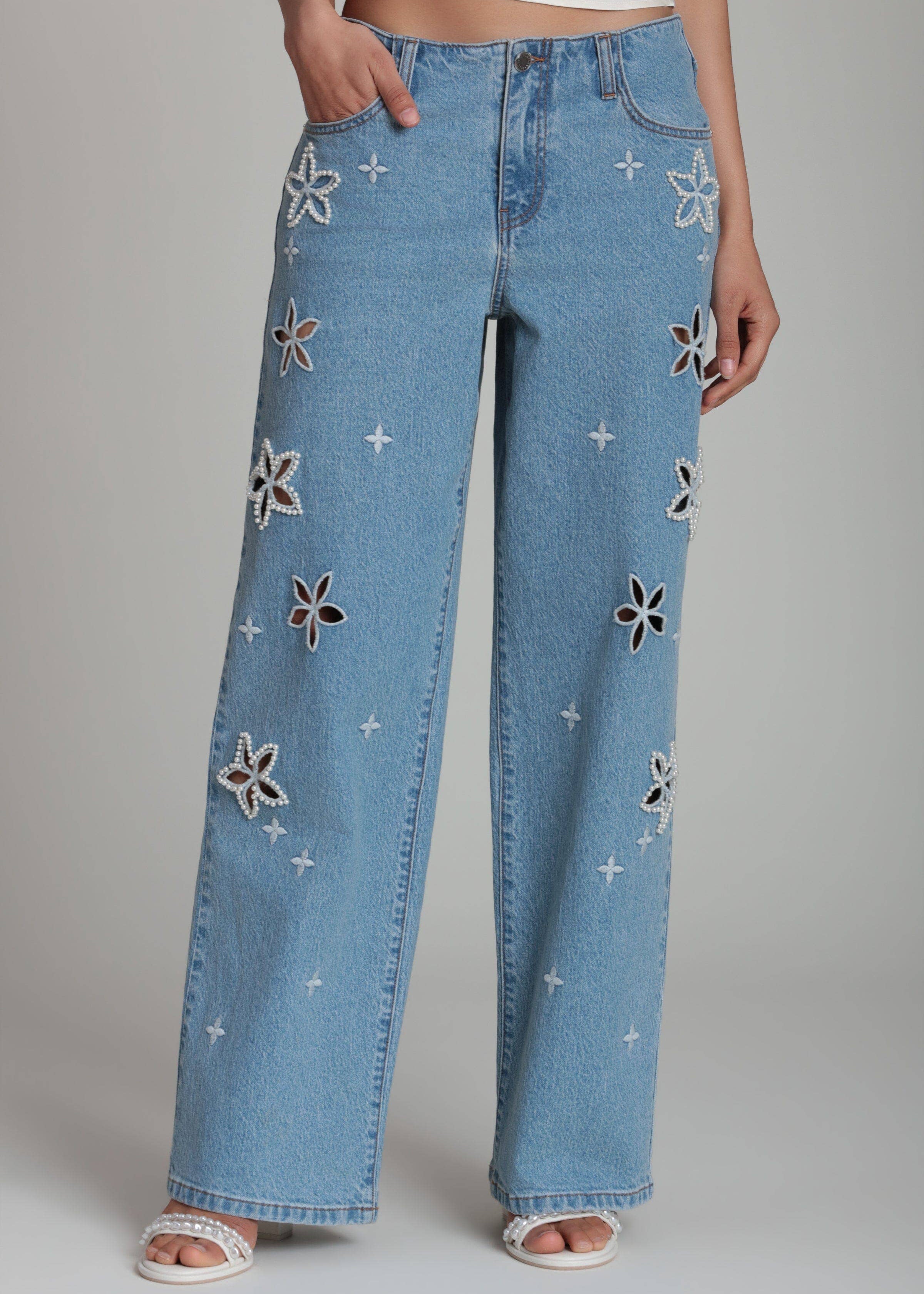 Pearl Fleur Embellished Jean