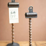 Wood Beaded Stand With Clip