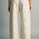 Polka Dot Patterned Barrel Pant