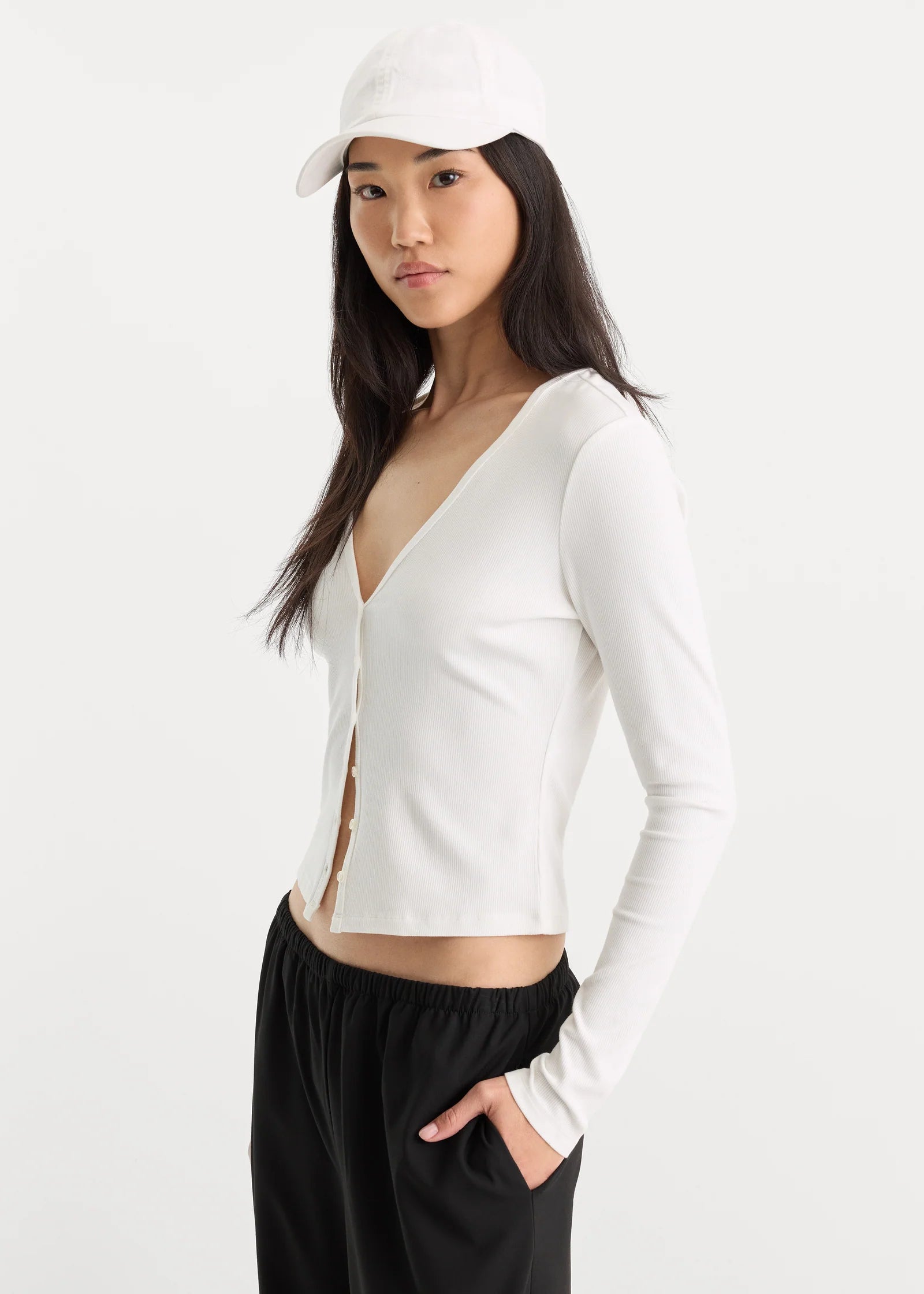 The Rib V Neck Cardigan