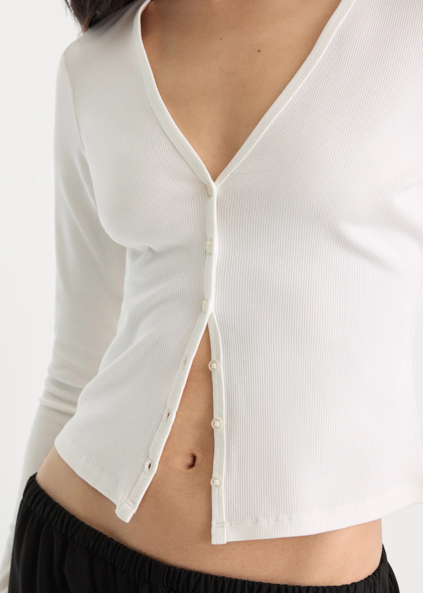 The Rib V Neck Cardigan