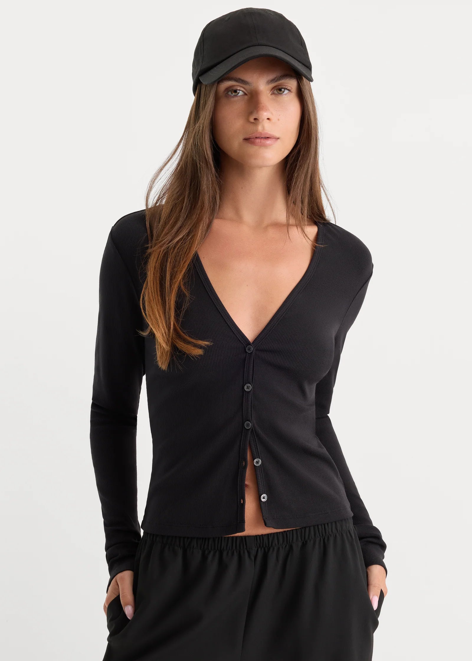 The Rib V Neck Cardigan