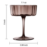Flower Wave Coupe Cocktail Glasses