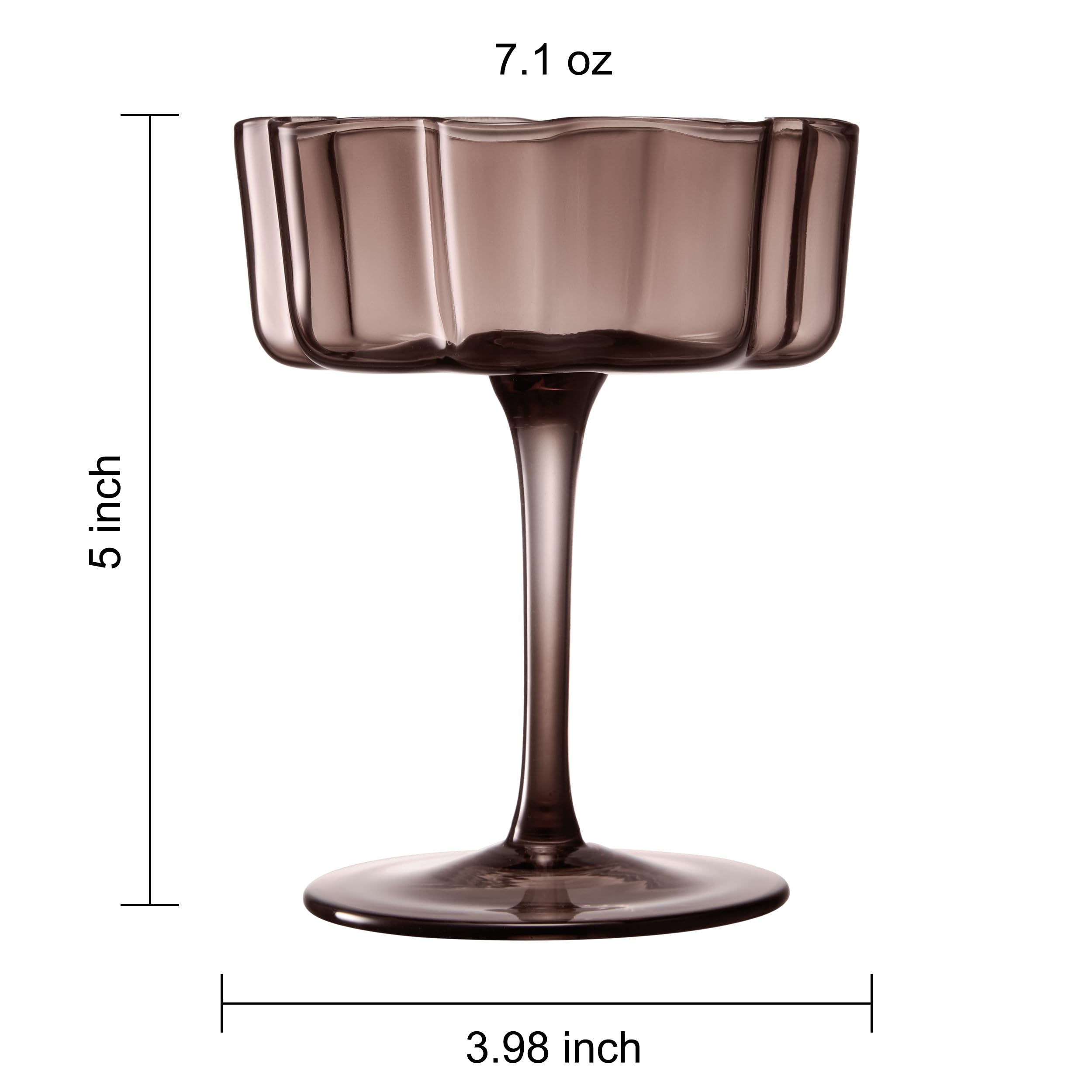 Flower Wave Coupe Cocktail Glasses