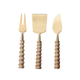 Cheese Knives with Carved Handles