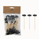 Bamboo Single Use Picks w/ Bat Shaped Handles