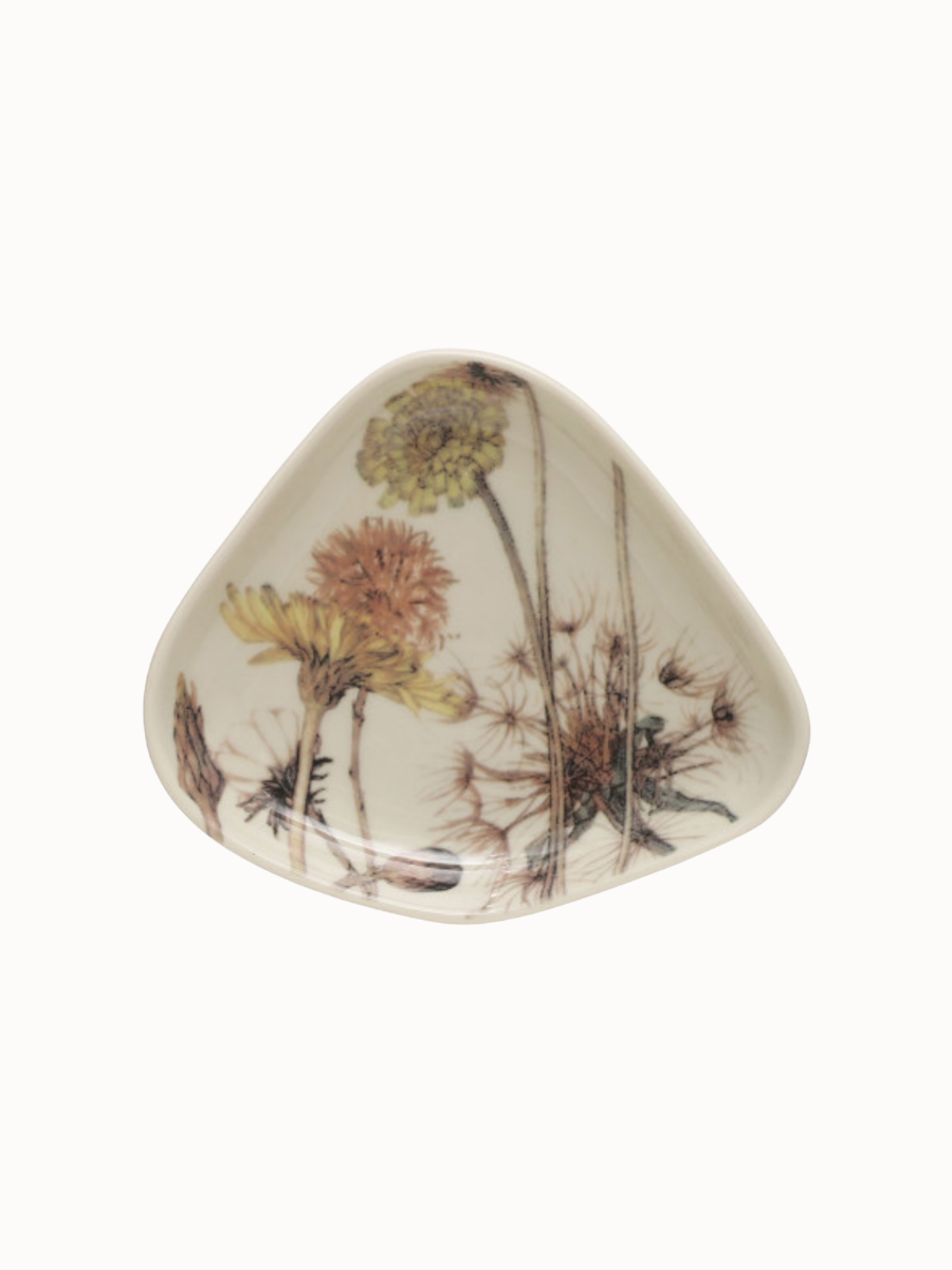 Floral Stoneware Dish