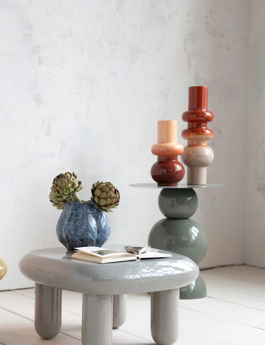 Enameled Metal Indoor/Outdoor Vase