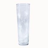 Hand-Blown Drinking Glass with Etched Botanicals