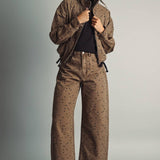 Polka Dot Patterned Barrel Pant