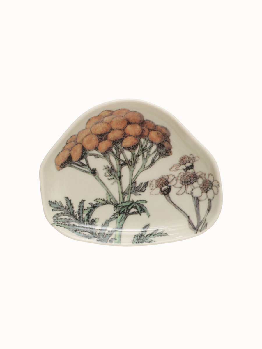 Floral Stoneware Dish