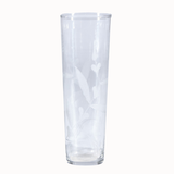 Hand-Blown Drinking Glass with Etched Botanicals