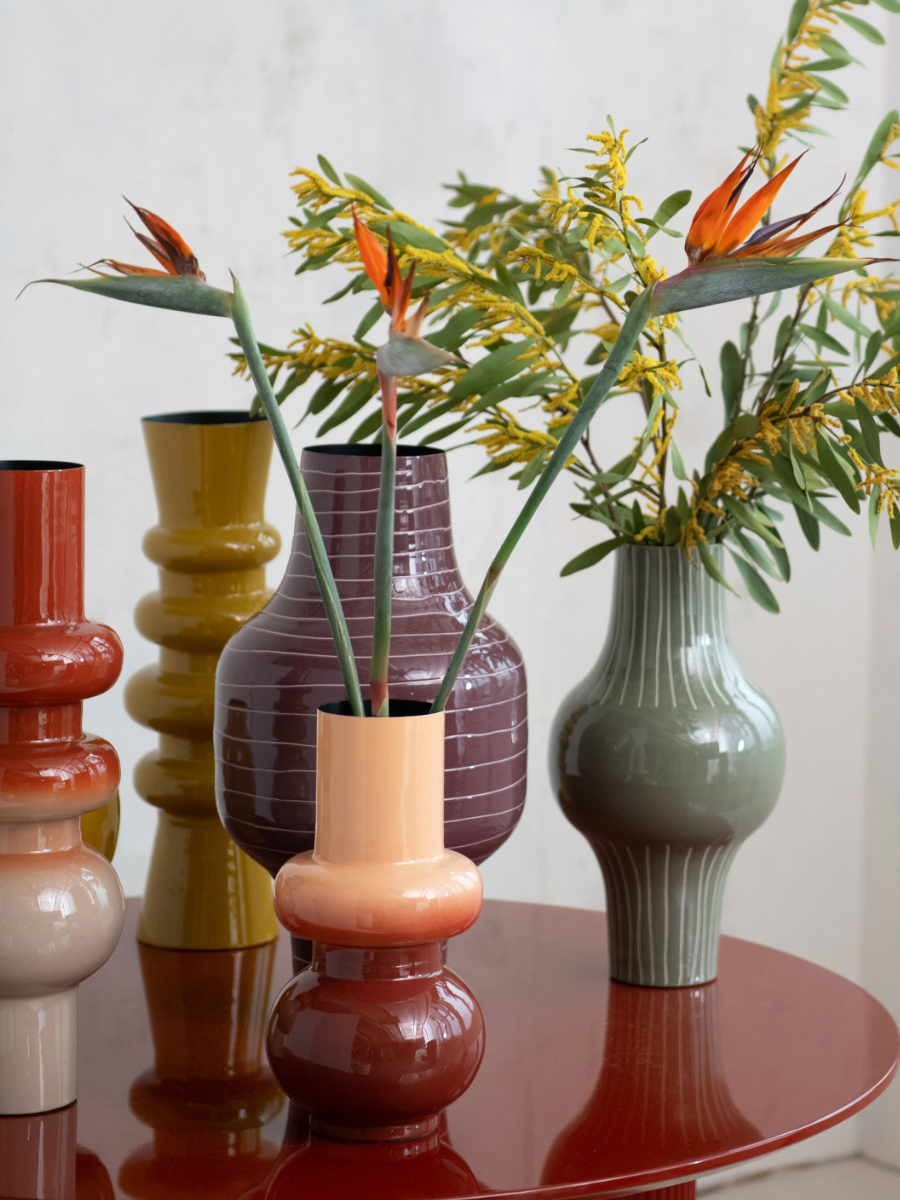 Enameled Metal Indoor/Outdoor Vase