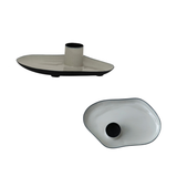 Enameled Metal Taper Holder with Tray