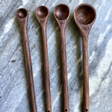Handcrafted Walnut Wood Long Handle Measuring Spoons Set