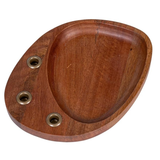 Mango Wood & Metal Taper Holder with Tray