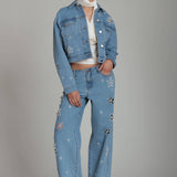 Pearl Fleur Embellished Jean