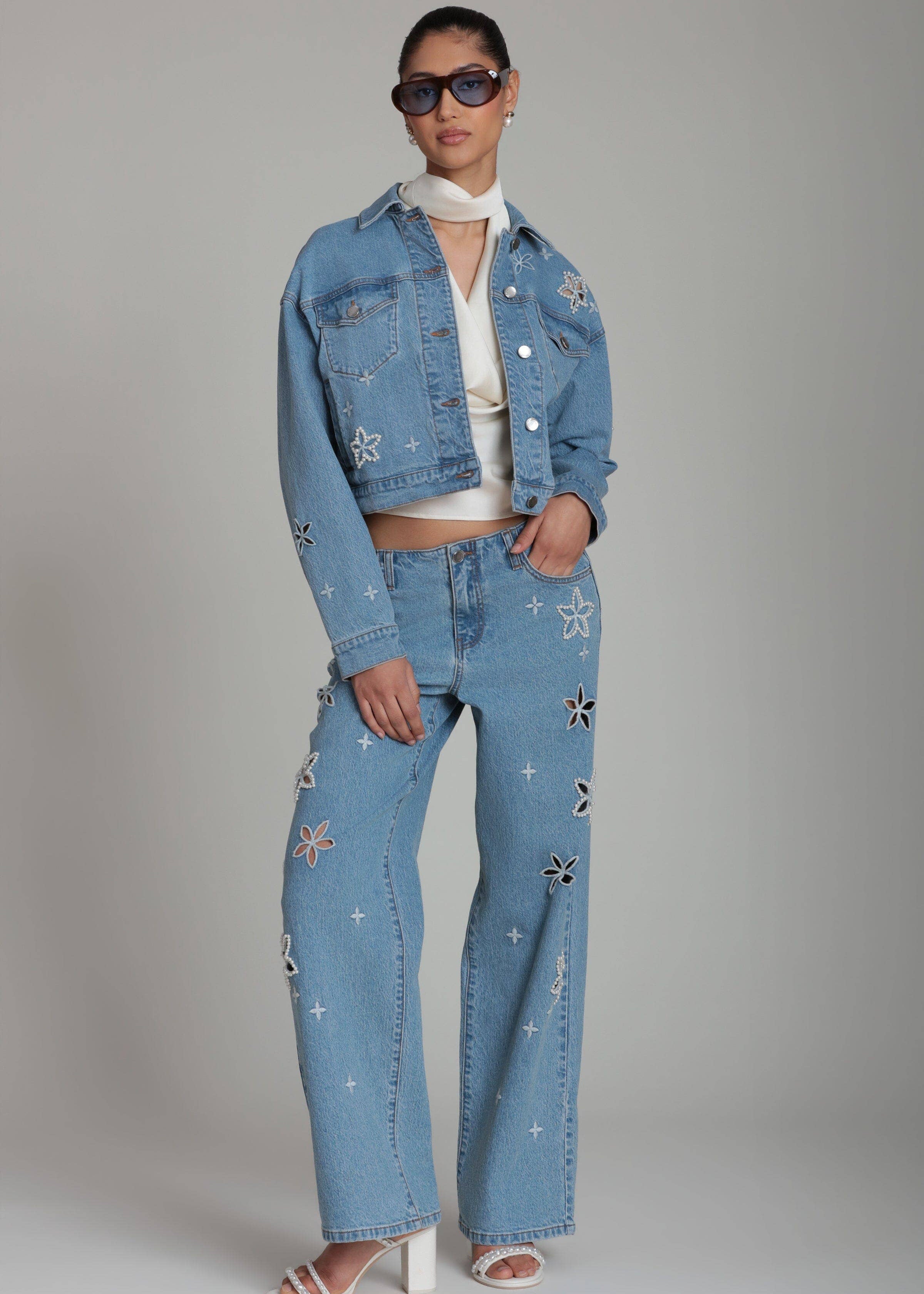 Pearl Fleur Embellished Jean