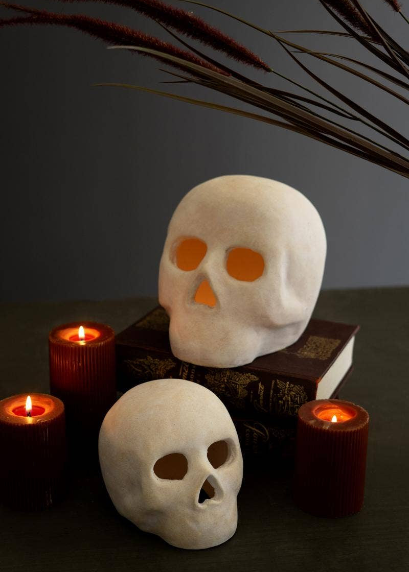 Cement Halloween Skull