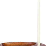 Mango Wood & Metal Taper Holder with Tray