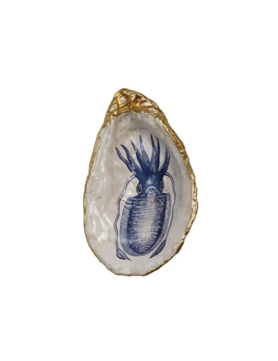 Decorative Resin Shell Shaped Dish with Sea Image, 6 Styles