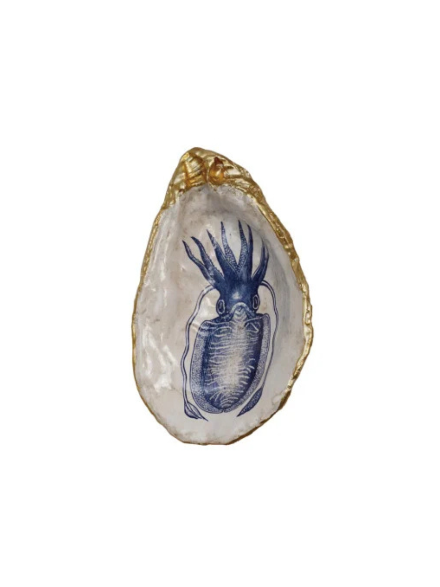 Decorative Resin Shell Shaped Dish with Sea Image, 6 Styles