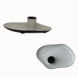 Enameled Metal Taper Holder with Tray