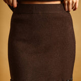 Braid Detailed Knit Mini Skirt