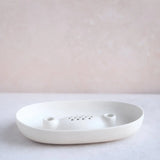 Ceramic Flower Frog Bowl & Taper Holder