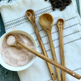 Handcrafted Olive Wood Long Handle Measuring Spoons Set