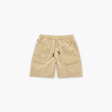 Beige Cargo Linen Shorts
