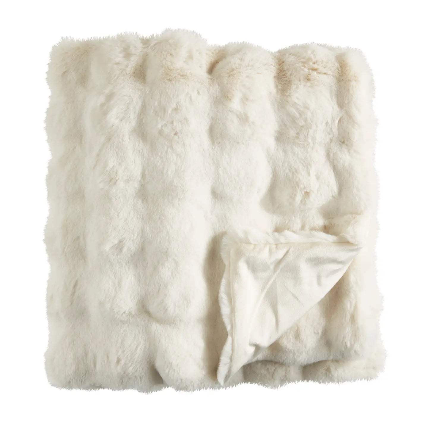 Soft Bubble Faux Fur Throw