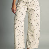 Polka Dot Patterned Barrel Pant
