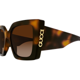 Women's Havana Wide Cat Eye Sunglasses