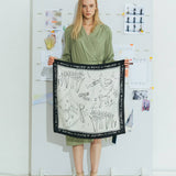 New York in Sketches Silk Scarf