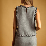 Braid Detailed Knit Mini Skirt