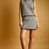 Braid Detailed Knit Mini Skirt