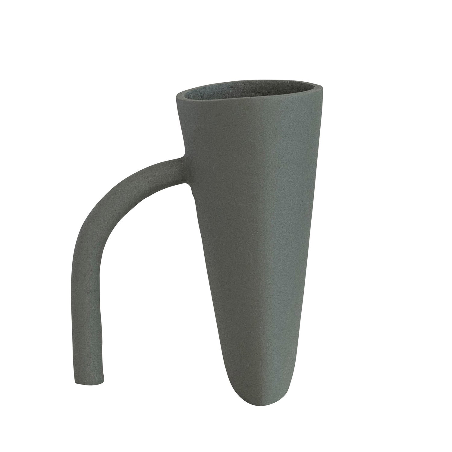 Textured Metal Vase in Matte Grey