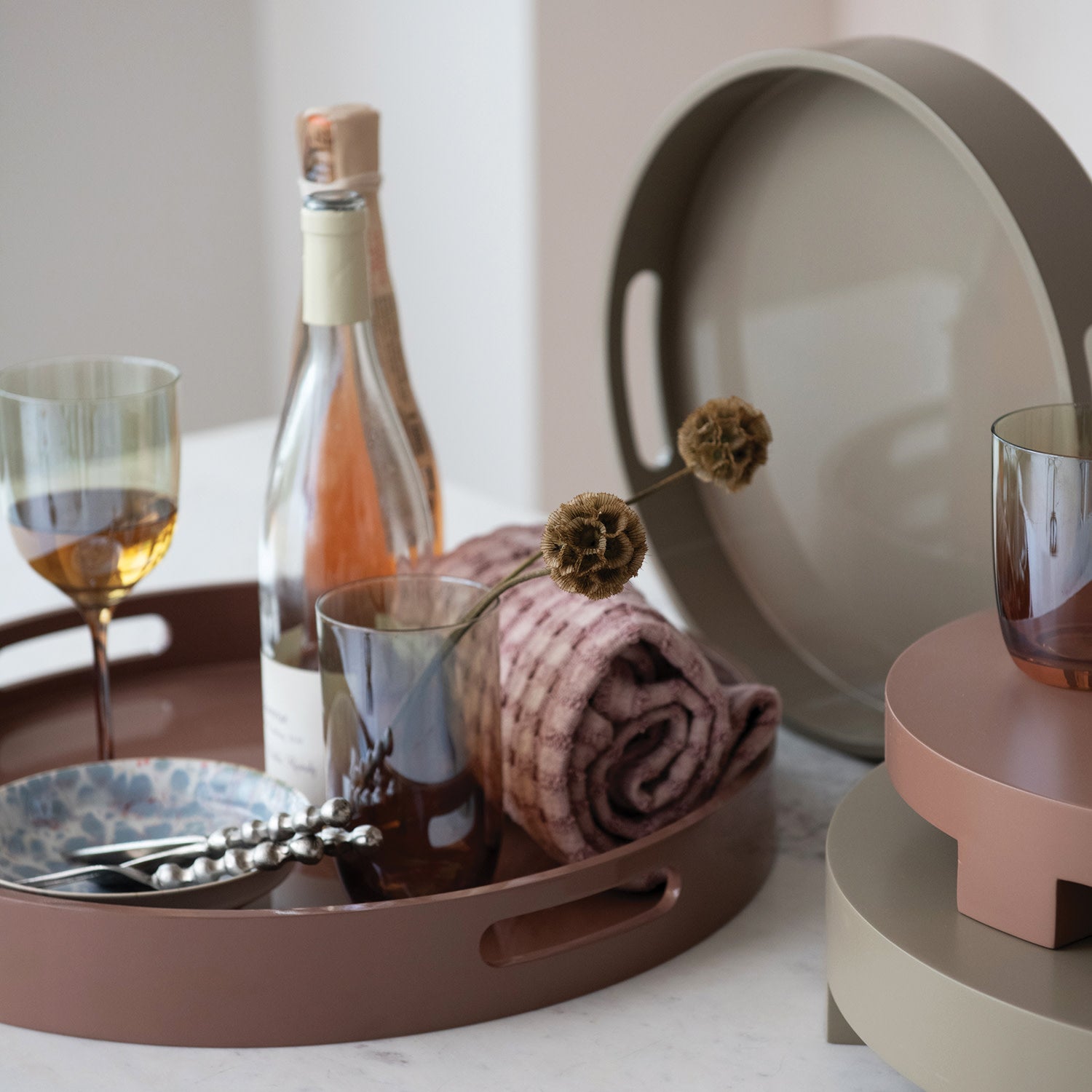 MDF Lacquered Large Tray with Handles