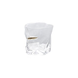 8 oz. Textured Whiskey Glass with Embedded Gold Finish Bullet