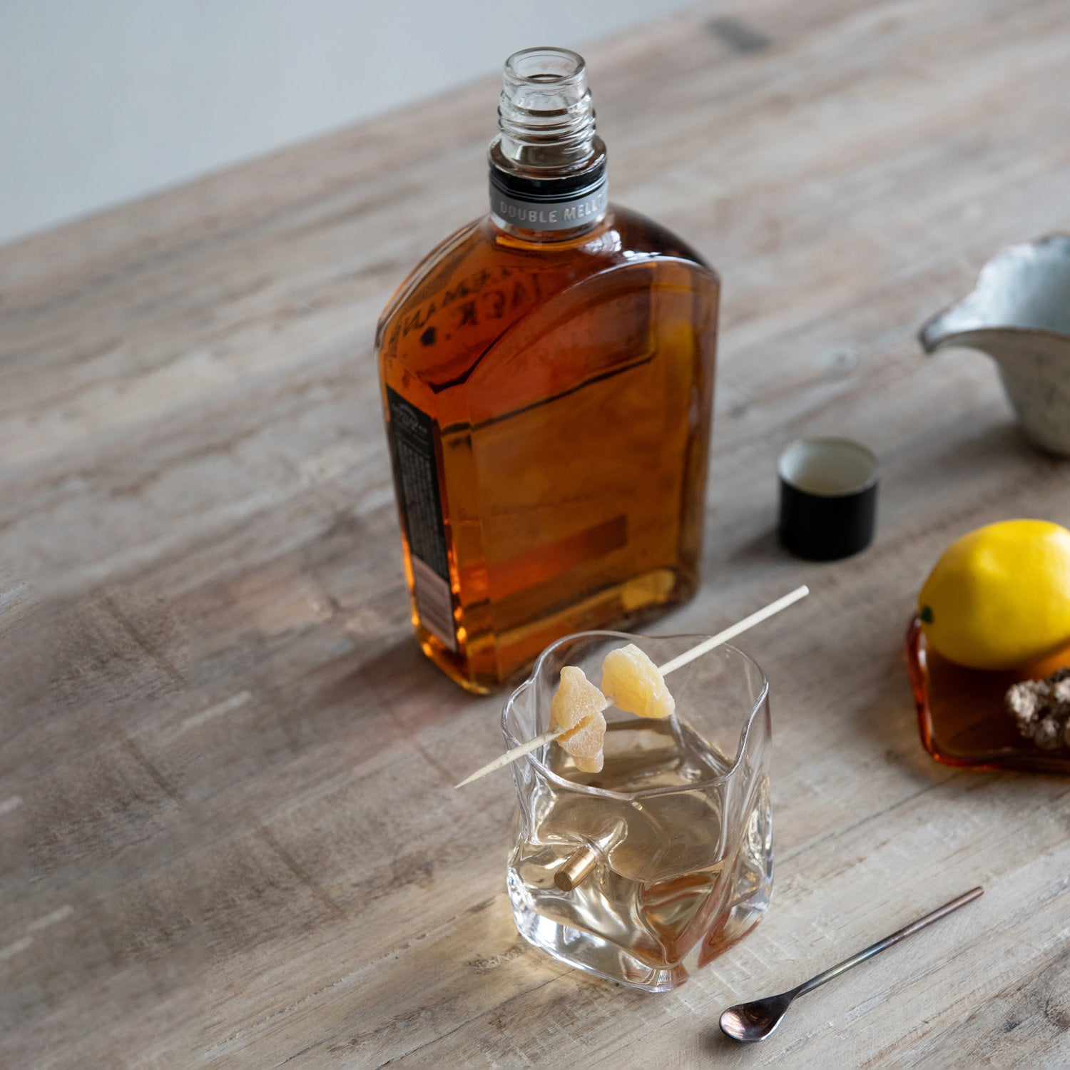 8 oz. Textured Whiskey Glass with Embedded Gold Finish Bullet