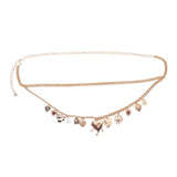 Layered Heart Charm Chain Belt