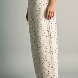 Polka Dot Patterned Barrel Pant