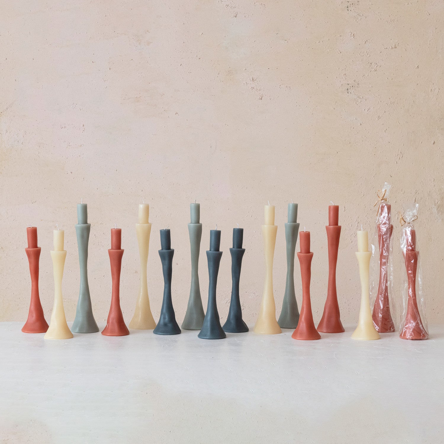 Unscented Taper in Taper Holder Shaped Candle