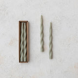 Unscented Twisted Taper Candles in Box | Set of 2