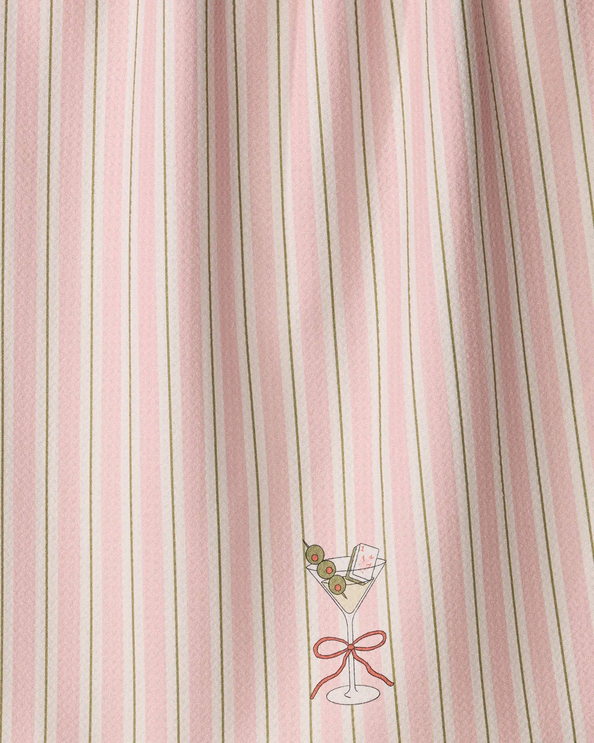 Martini Stripe Tea Towel - Mahjong
